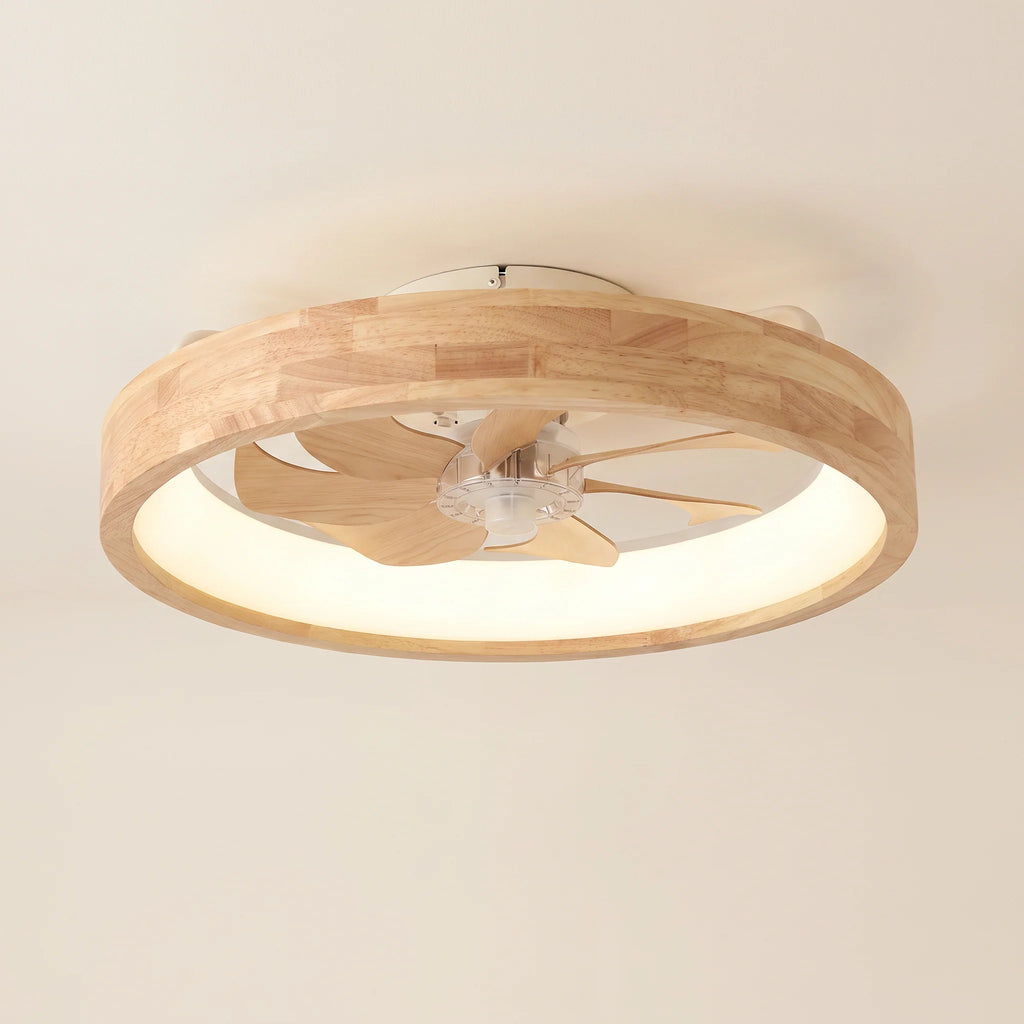 Saule - Ventilateur couronne bois 50 cm